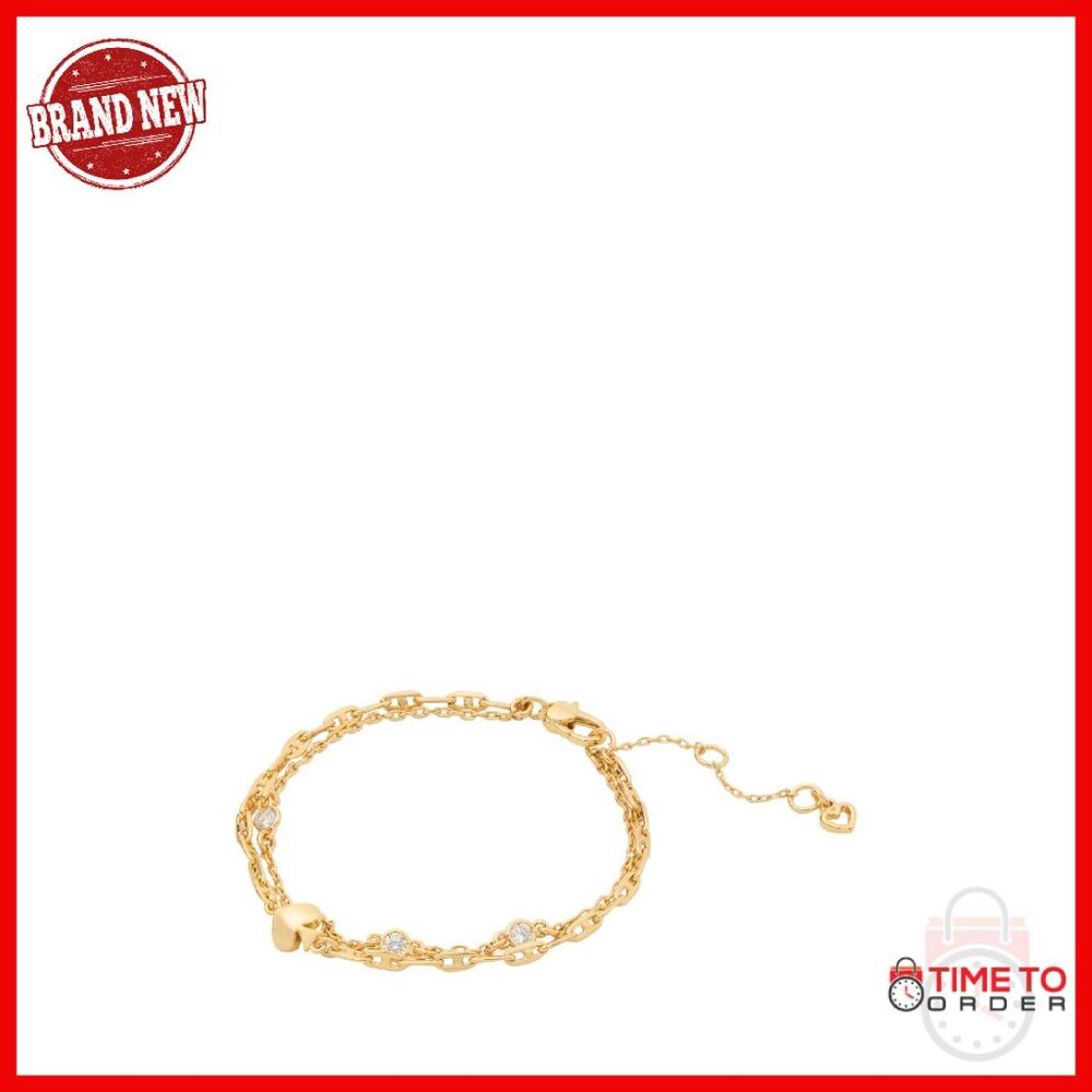 Chic Chain Bracelet With Cubic Zirconia, Lobster Clasp, 6.75" Length